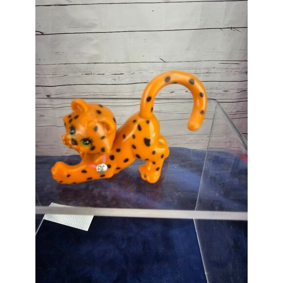 1993 Kenner Littlest Pet Shop Cheetah Cat Figure Toy Orange Original Authentic V - Picture 1 of 8